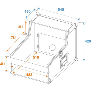 Roadinger Spezial-Mixer/CD-Player-Case 3/7/4HE