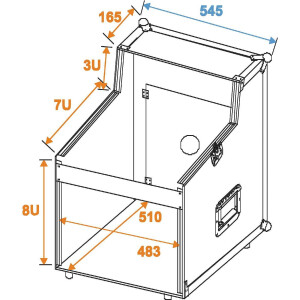 Roadinger Spezial-Mixer/CD-Player-Case 3/7/8HE