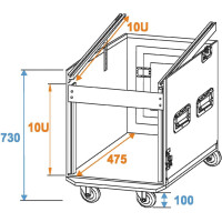 Roadinger special combination case professional, 10U with wheels