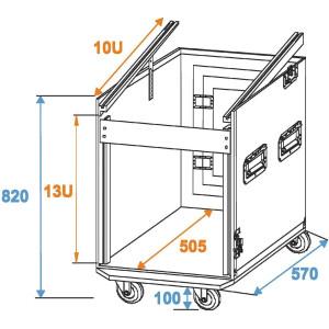 Roadinger Spezial-Kombi-Case Profi, 12HE mit Rollen