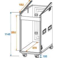 Roadinger special combination case professional, 20U with wheels