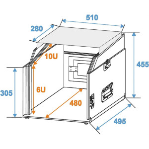Roadinger special combination case LS5 laptop rack, 6U