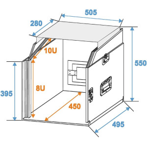 Roadinger Spezial-Kombi-Case LS5 Laptop-Rack, 8HE