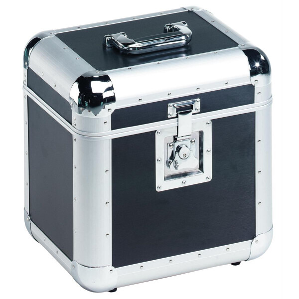 Roadinger record case ALU 75/25 rounded, black