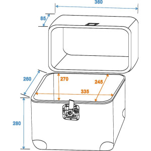 Roadinger record case ALU 75/25 rounded, black