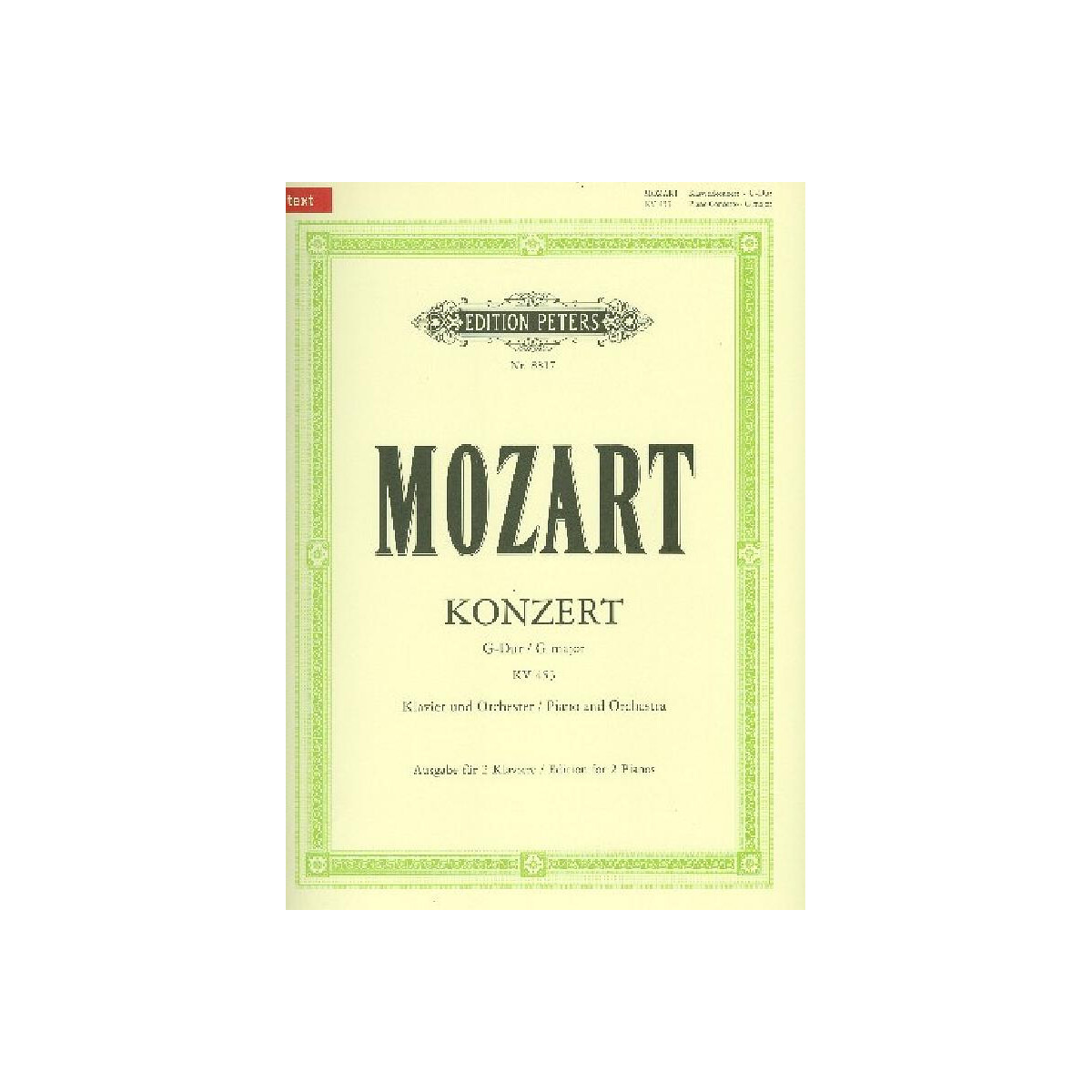 Konzert G-Dur Nr.17 KV453 für Klavi box