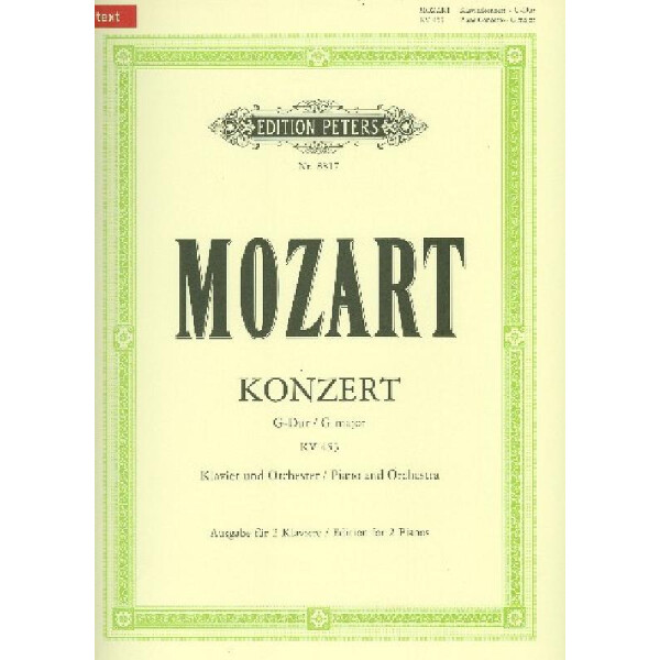 Konzert G-Dur Nr.17 KV453 für Klavier und Orchester