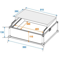 Roadinger Mixer-Case Profi LS-19 laptop tray black