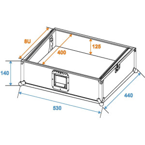 Roadinger mixer case Profi MCV-19, variable, black 8U