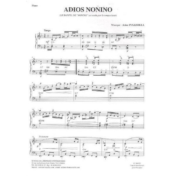 Adios Nonino theme et Milonga del Angel