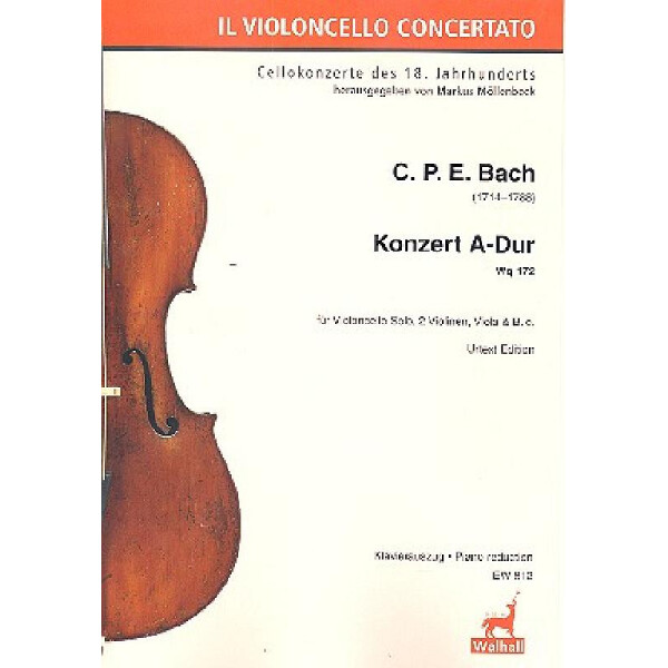 Konzert A-Dur Wq172 für Violoncello solo, 2 Violinen, Viola und Bc
