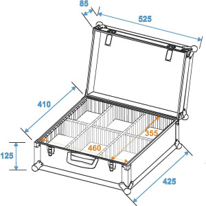 Roadinger Universal-Koffer-Case, Trennwände schwarz