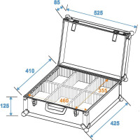 Roadinger Universal-Koffer-Case, Trennwände schwarz
