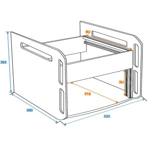 Roadinger Rackeinsatz 3HE + 9HE