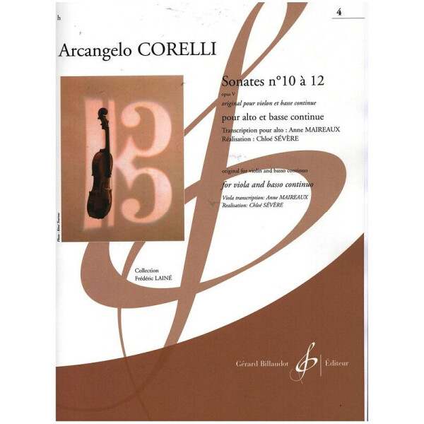 Sonates no.10 à 12 op.5 pour violon et basse continue
