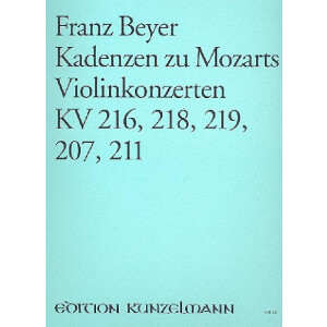 Kadenzen zu Mozarts Violinkonzerten KV216, KV218, KV219,...