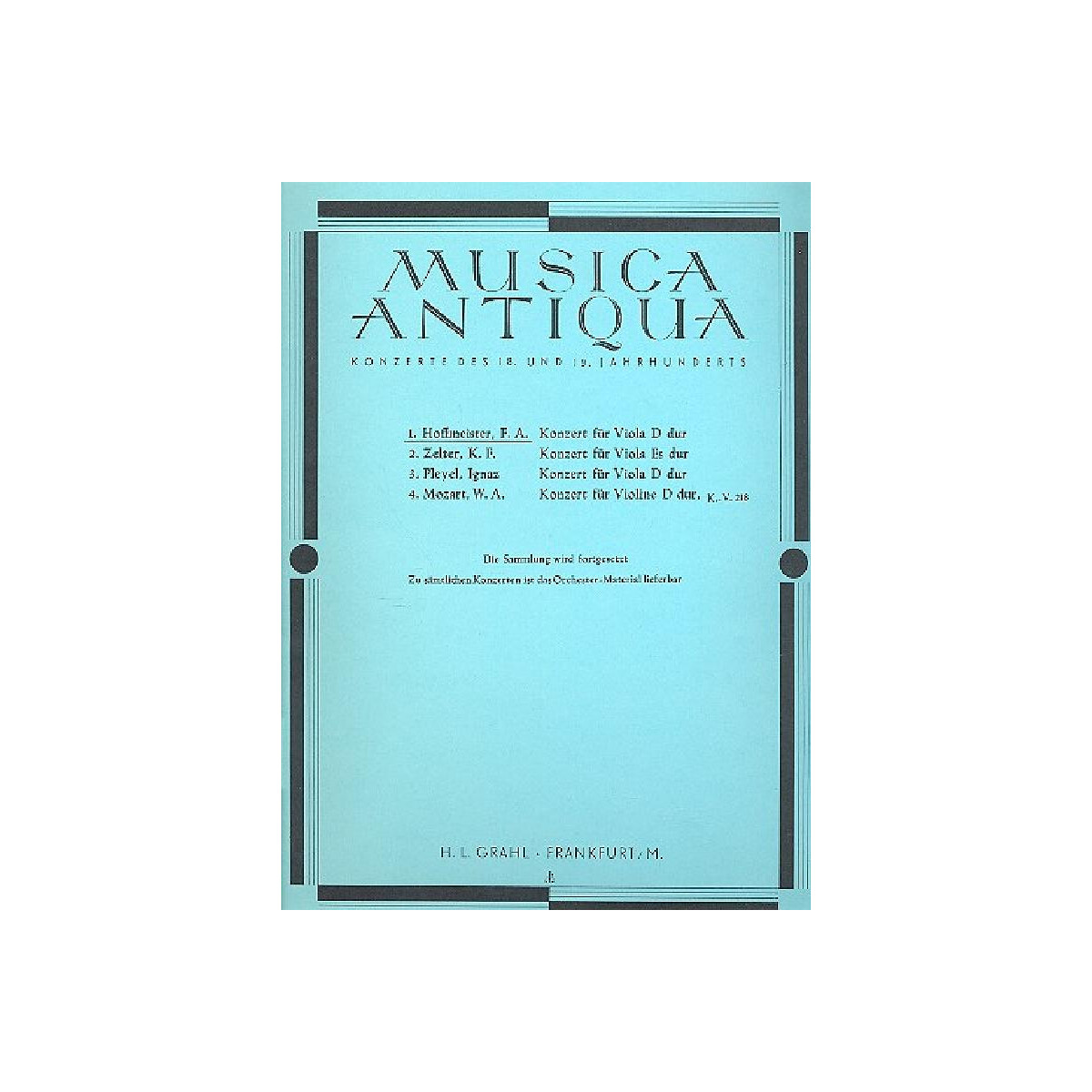 Konzert D-Dur für Viola und