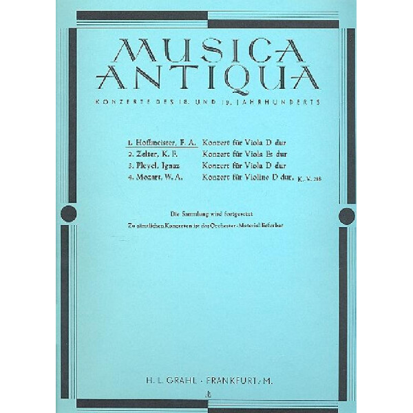 Konzert D-Dur für Viola und