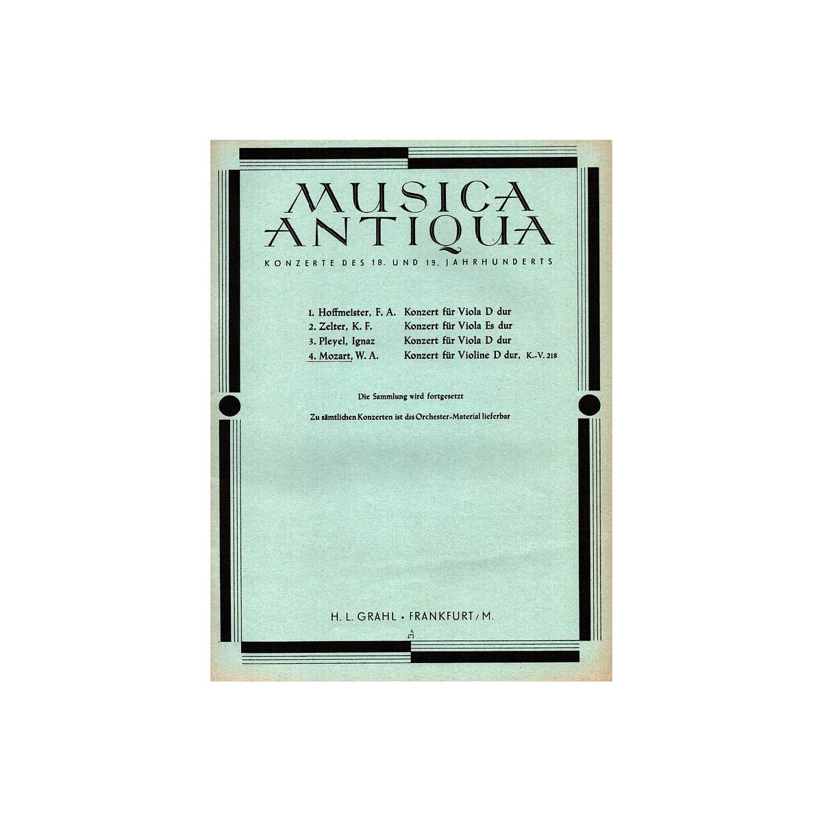 Konzert D-Dur KV218 für Violine und box