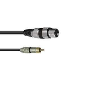 Omnitronic Adapterkabel XLR(F)/Cinch(M) 0,2m sw