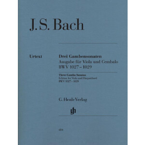 3 Sonaten BWV1027-29 f&uuml;r Gambe und Cembalo