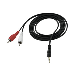 Omnitronic Adapterkabel 3,5 Klinke/2xCinch 1,5m sw