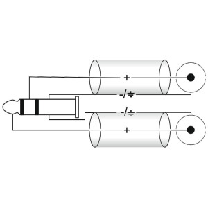 Omnitronic Adapterkabel 3,5 Klinke 90°/2xCinch 1m