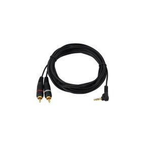 Omnitronic Adapterkabel 3,5 Klinke 90°/2xCinch 1,5m