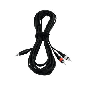 Omnitronic Adapterkabel 3,5 Klinke/2xCinch 6m sw