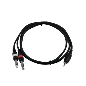 Omnitronic Adapterkabel 3,5 Klinke/2xKlinke 1,5m sw
