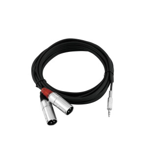 Omnitronic Adapterkabel 3,5 Klinke/2xXLR(M) 1,5m sw