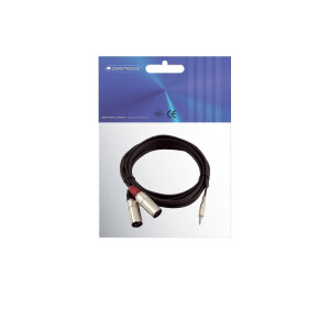 Omnitronic Adapterkabel 3,5 Klinke/2xXLR(M) 1,5m sw
