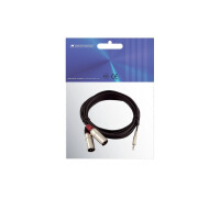 Omnitronic Adapterkabel 3,5 Klinke/2xXLR(M) 1,5m sw