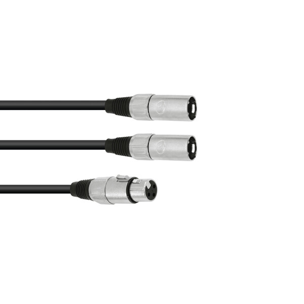 Omnitronic Adapterkabel XLR(F)/2xXLR(M) 1m sw