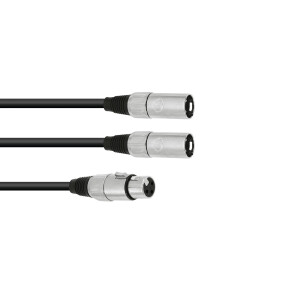 Omnitronic Adapterkabel XLR(F)/2xXLR(M) 1m sw
