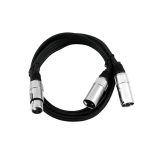 Omnitronic Adapterkabel XLR(F)/2xXLR(M) 1m sw