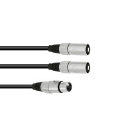 Omnitronic Adapterkabel XLR(F)/2xXLR(M) 1m sw