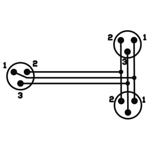 Omnitronic Adapterkabel XLR(F)/2xXLR(M) 1,5m sw