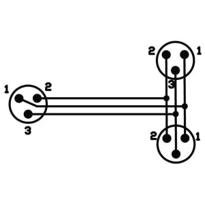 Omnitronic Adapterkabel XLR(F)/2xXLR(M) 1,5m sw