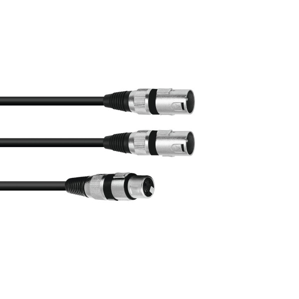 Omnitronic Adapterkabel XLR(F)/2xXLR(M) 3m sw