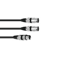 Omnitronic Adapterkabel XLR(F)/2xXLR(M) 3m sw