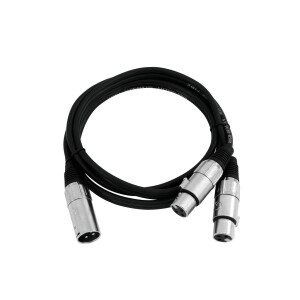 Omnitronic Adapterkabel XLR(M)/2xXLR(F) 0,5m sw