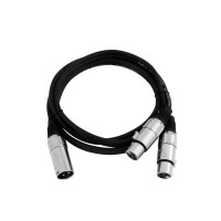 Omnitronic Adapterkabel XLR(M)/2xXLR(F) 0,5m sw