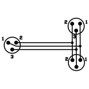 Omnitronic Adapterkabel XLR(M)/2xXLR(F) 1,5m sw