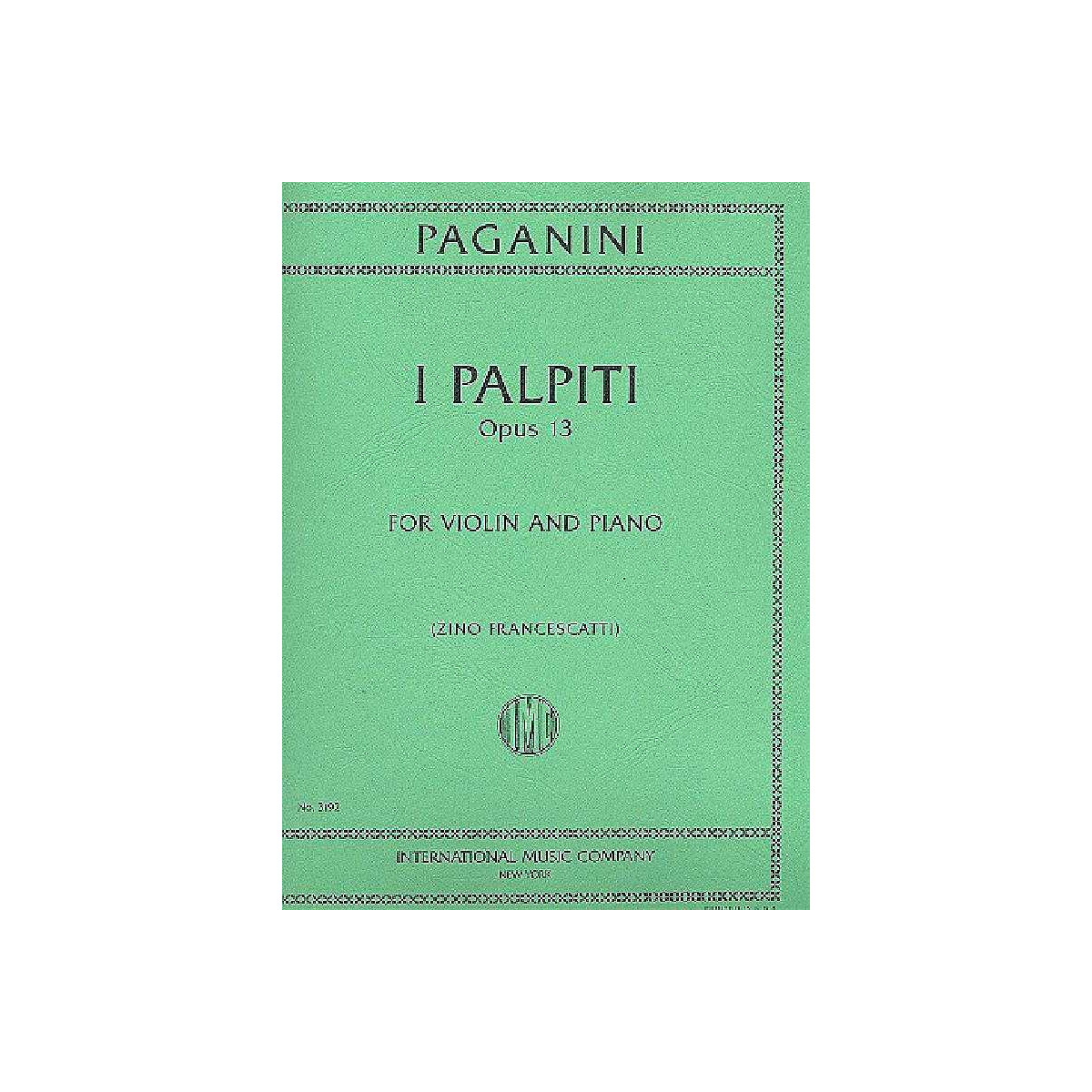 I palpiti op.13 for violin and piano box