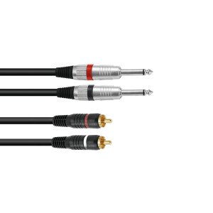 Omnitronic Adapterkabel 2xKlinke/2xCinch 6m sw