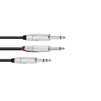 Omnitronic Adapterkabel Klinke/2xKlinke 3m