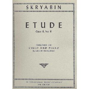 Etude op.8 no.11 for cello and