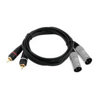 Omnitronic Adapterkabel 2xXLR(M)/2xCinch 3m sw