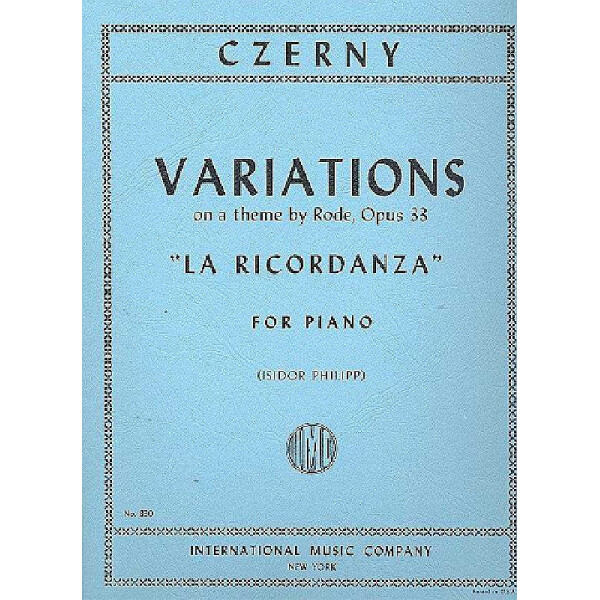 Variations op.33 La Ricordanza